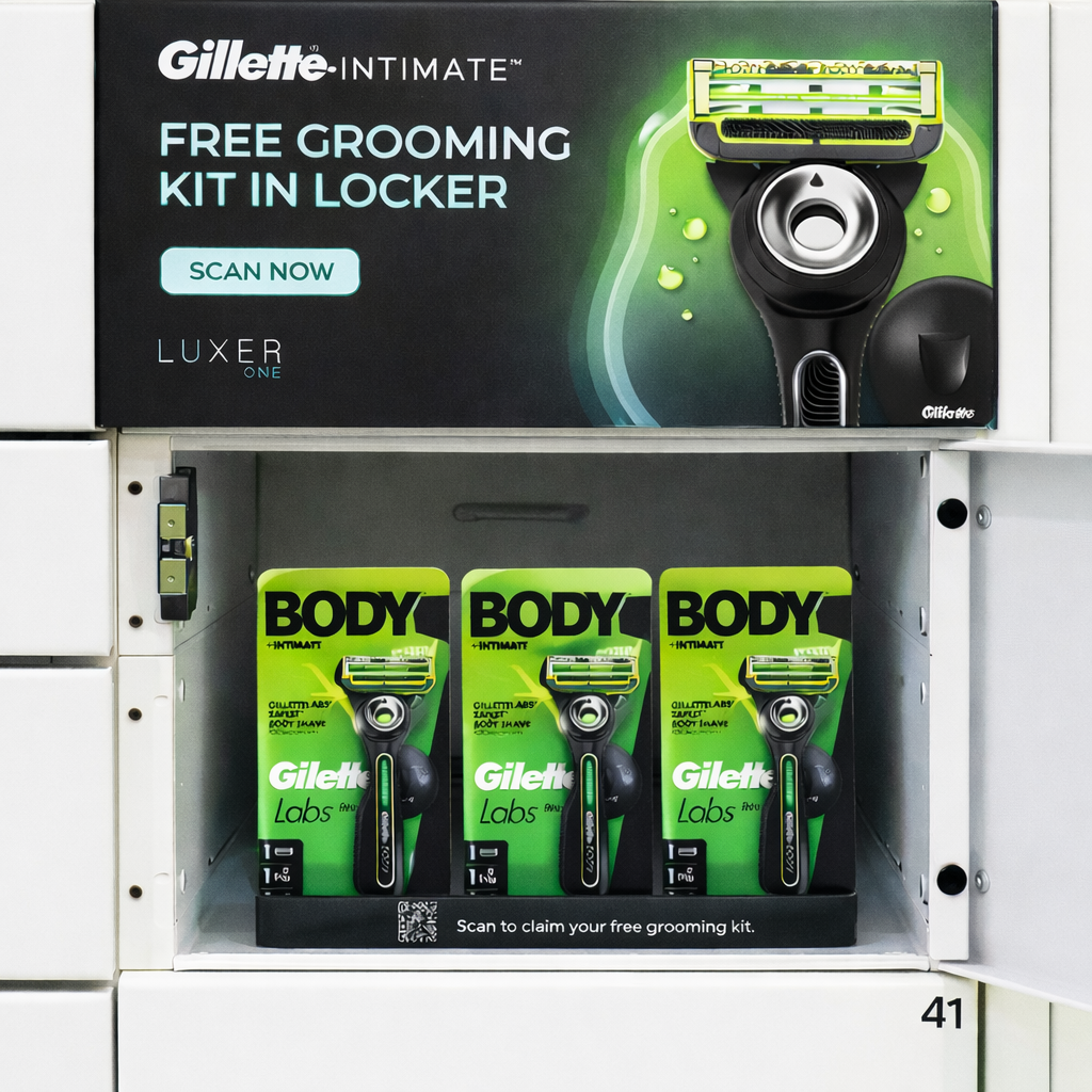 Gillette Intimate free grooming kit in Luxer One locker